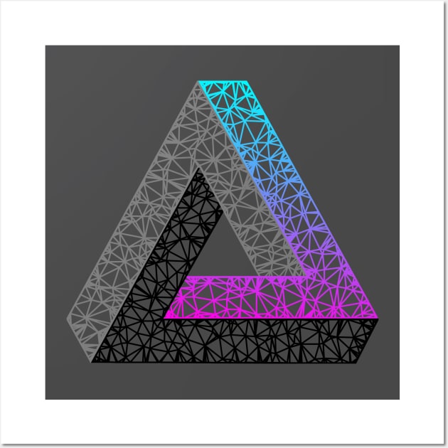 Impossible Triangle (Cyan Magenta Gradient) Wall Art by TRIME